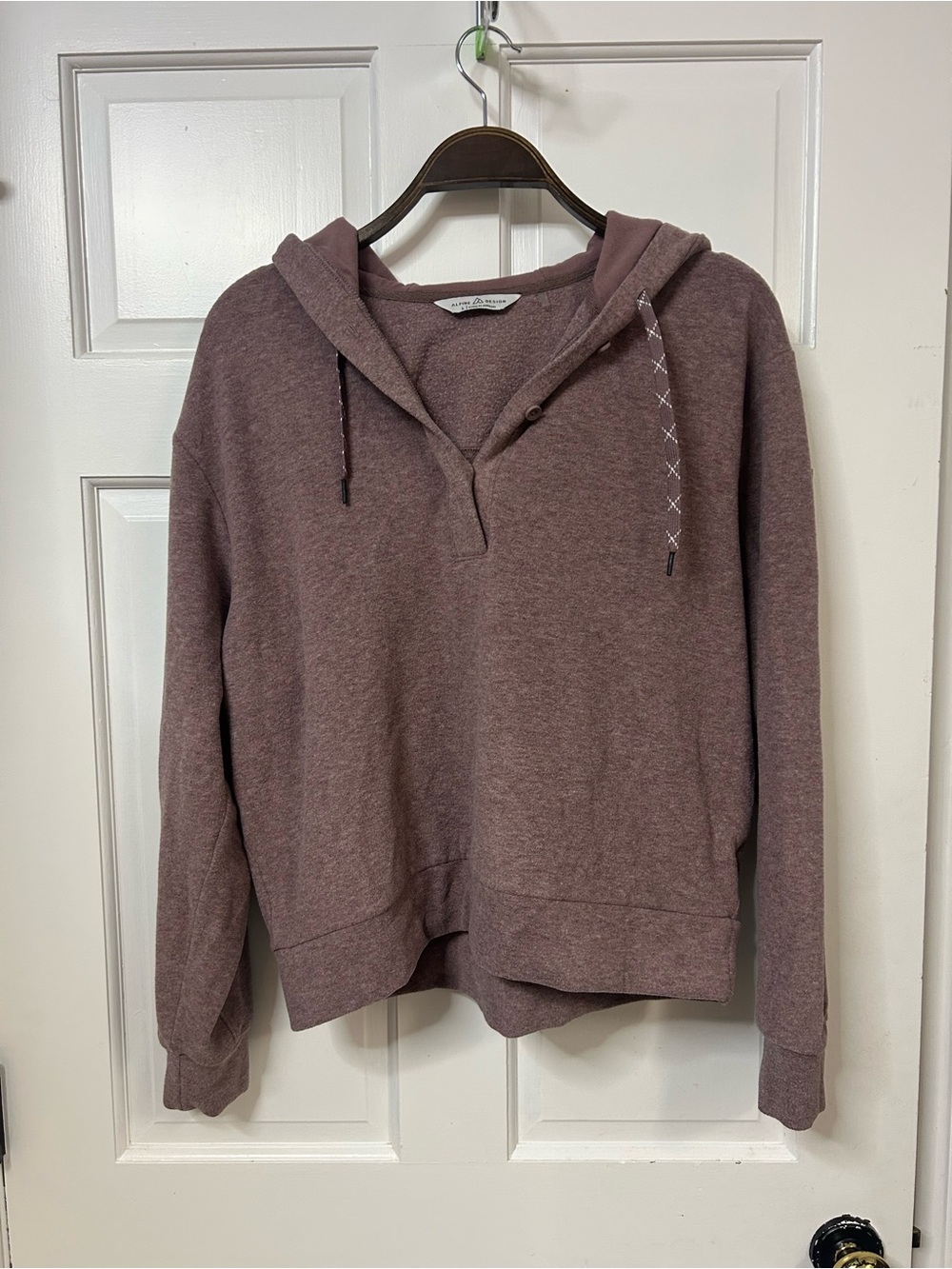 Alpine Design Mauve Pullover Hoodie with Hood and Drawstrings